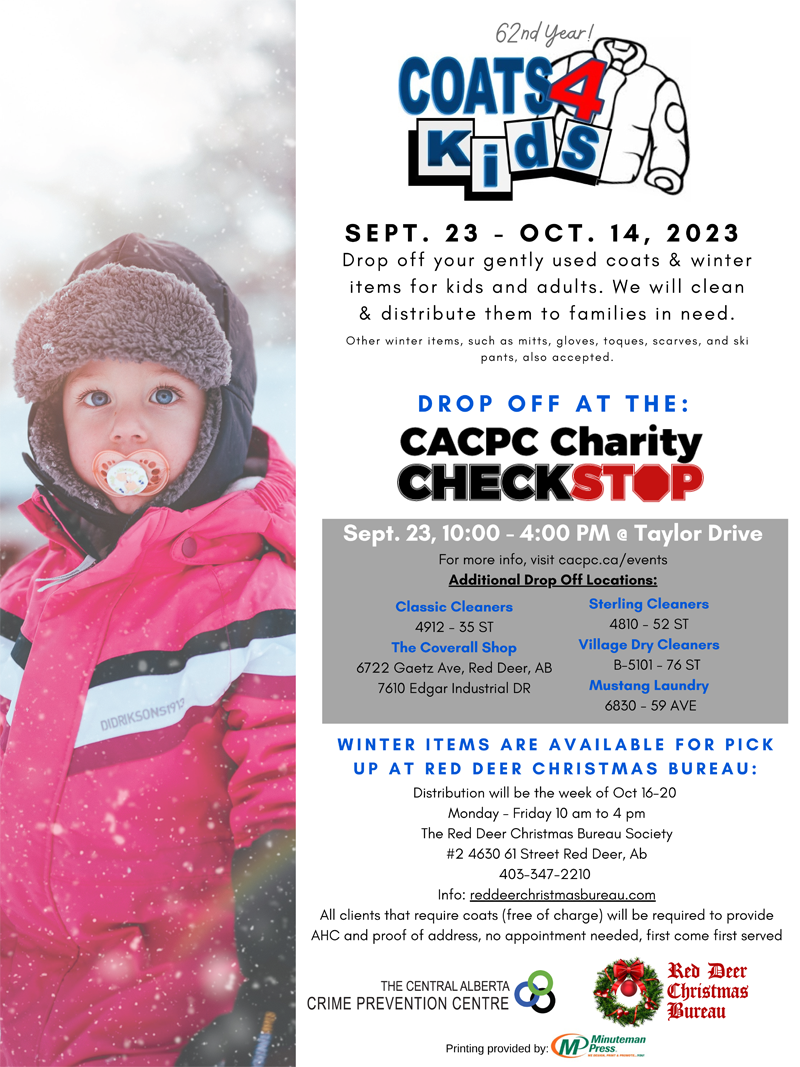 Red Deer Christmas Bureau Coats for Kids Poster.