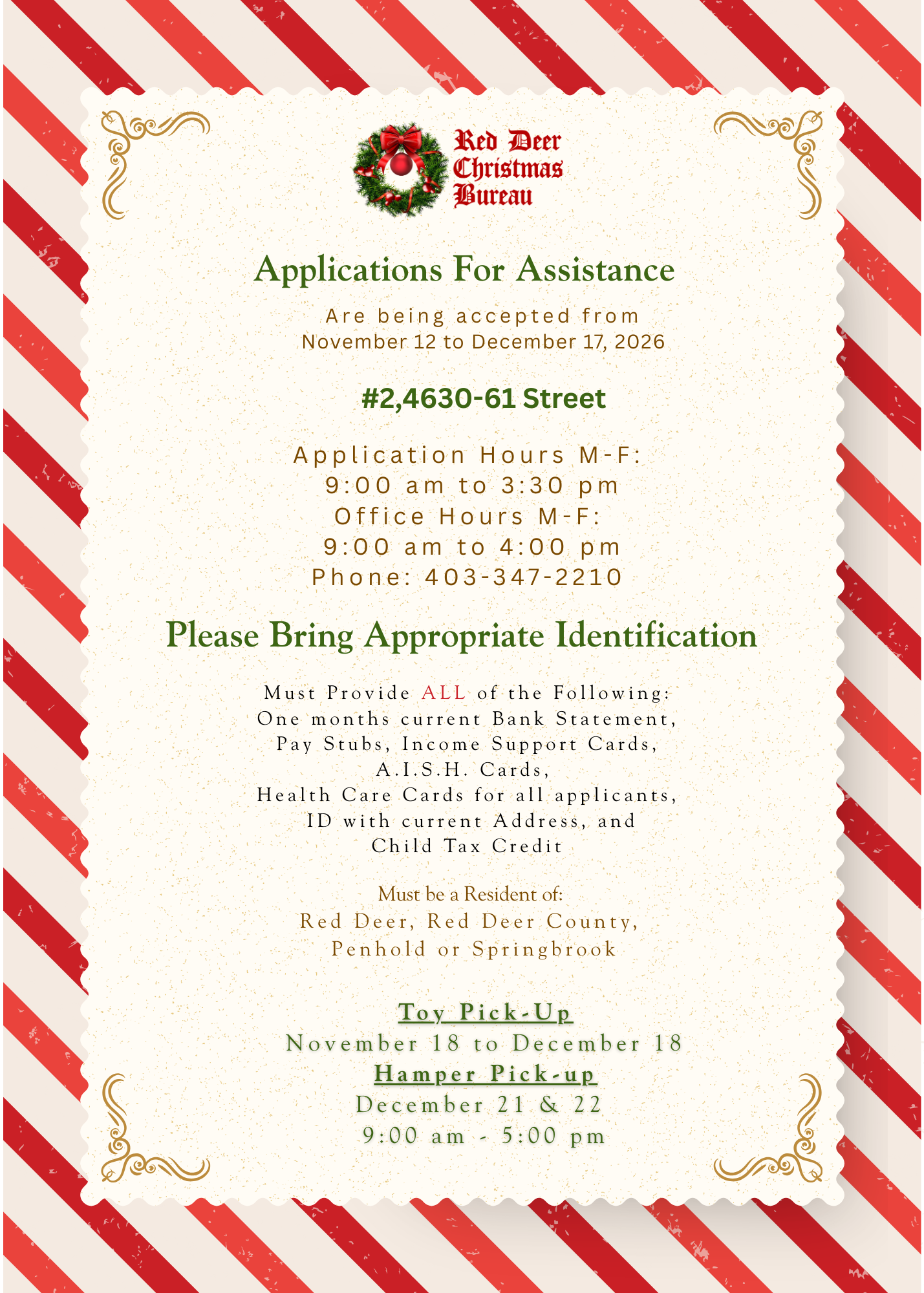 application for assistance 2026 Application for assistance Red Deer Christmas Bureau